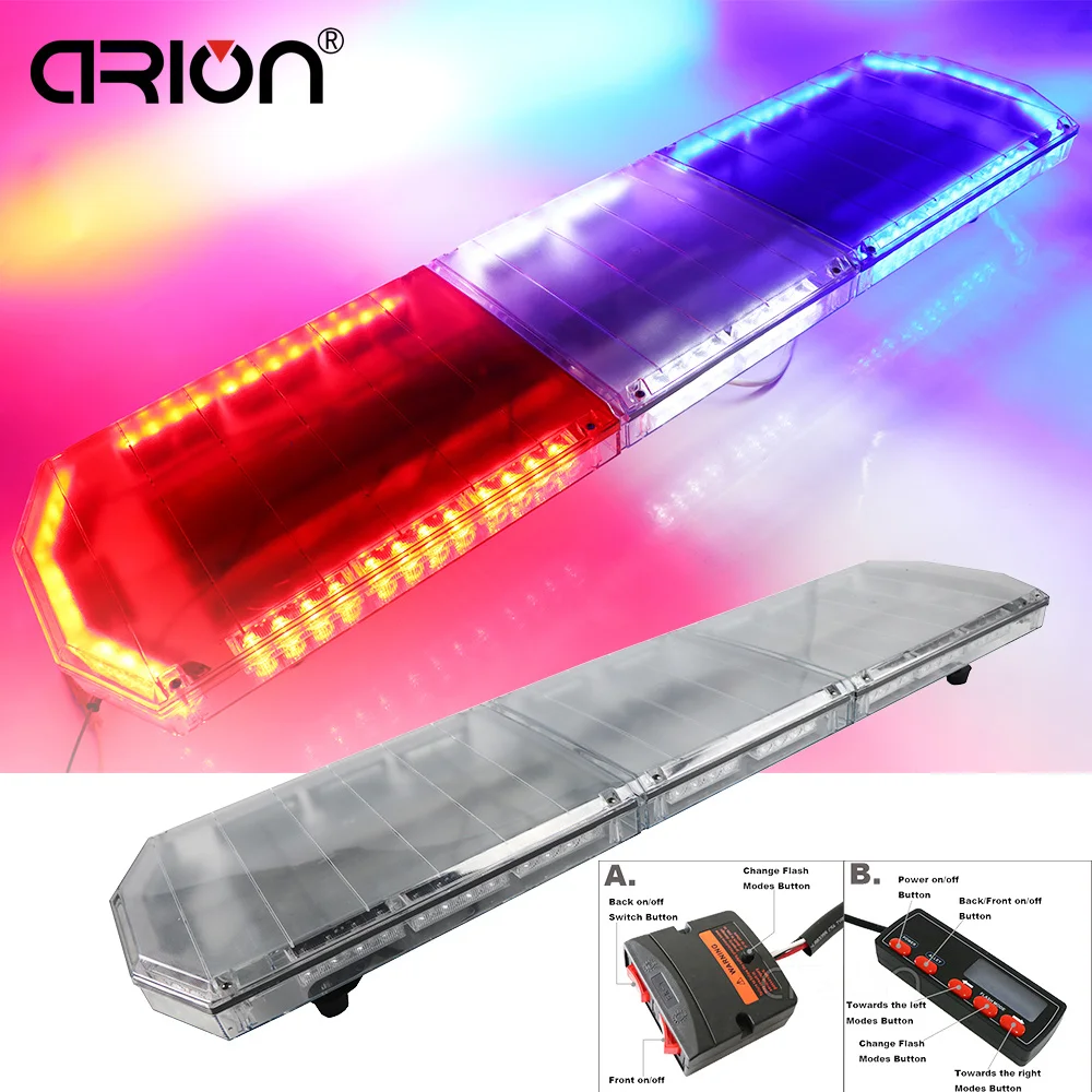 

46.5"Inch 88 LED Emergency Strobe Light Recovery Beacon Wrecker Flashing LightBar Warning Red White Blue LightBar