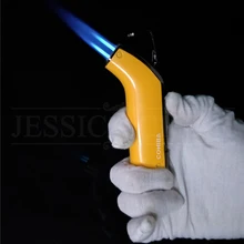 COHIBA крутой гаджет, Мужская зажигалка для сигар, металлический ветрозащитный фонарь, бутановый газовый пистолет, зажигалки для сигарет с сигарой