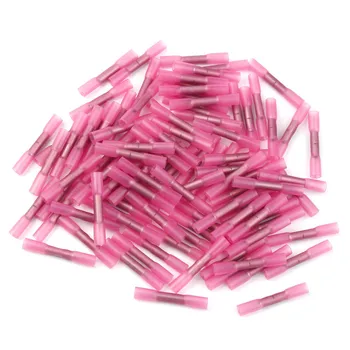 

20/50PCS Red Heat Shrink Terminals Insulated Waterproof Seal Butt Electrical Wire Crimp Terminals Connector Set 22-18 AWG