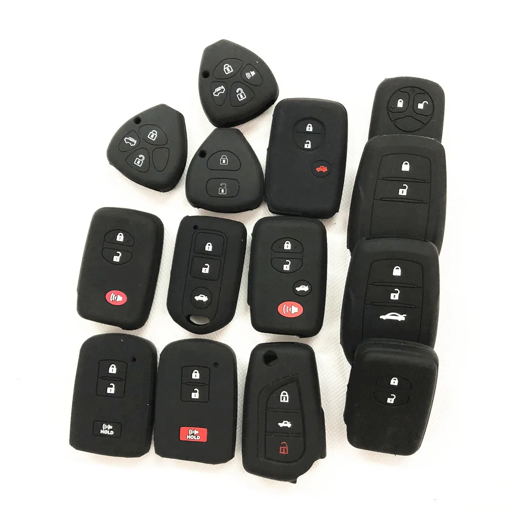 

Silicone Car Key Protector Key Chain Case For Toyota Prius Levin Crown Avensis Previa FJ Cruiser Venza Sienna Alphard ZELAS HIAC