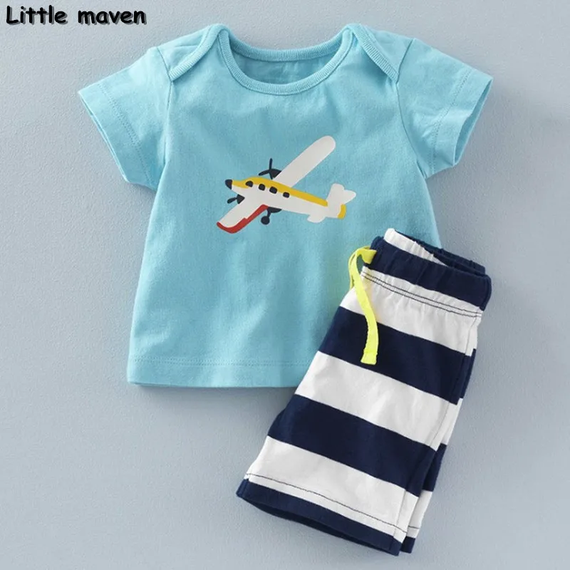 Little maven/Брендовая детская одежда Новинка 2018 года Летняя для маленьких мальчиков