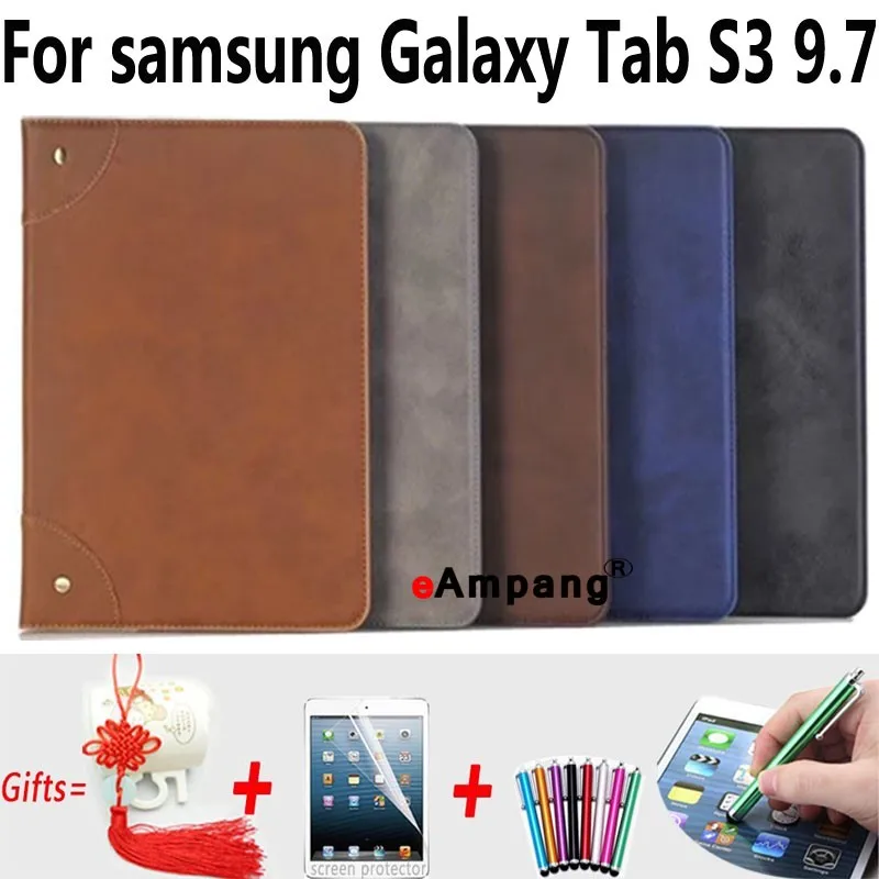 

For Samsung Galaxy Tab s3 9.7 Case T820 T825 Leather Retro Tablet Bag Fundas Coque For Samsung Tab S3 9.7 Case Cover Stand