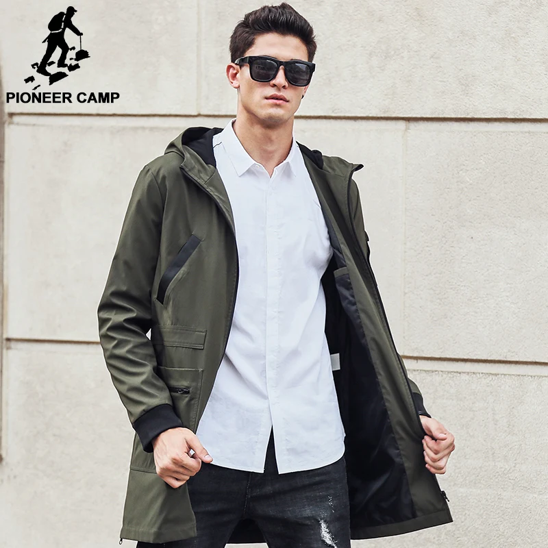 Новый тренчкот Pioneer Camp 2018 Мужская брендовая одежда мужской длинный армейского