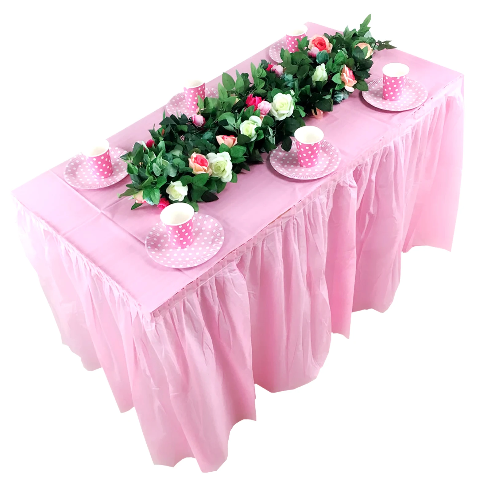 Plastic Table SKirt Cover Tulle Tableware Skirt for Birthday Baby Shower Wedding Home Banquet Party DIY Decoration Home Textile