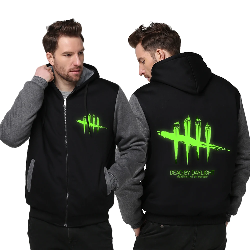  US size for Men Women Dead by Daylight Luminous Jacket Sweatshirts Thicken Hoodie Coat Clothing Cas