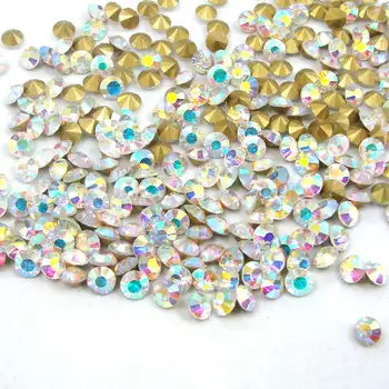 

SS5-SS38 Shiny Crystal AB Nail Art Pointback Rhinestone Non Hotfix Glue On Rhinestones For DIY Nail Art