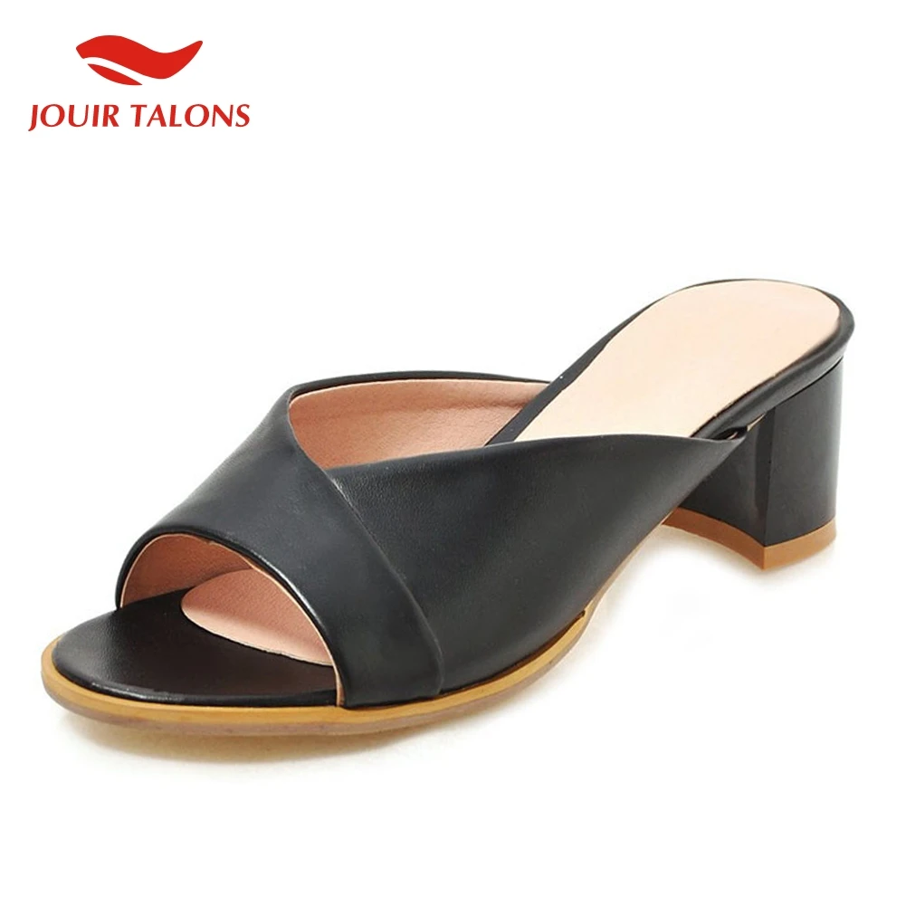 

Brand New big Size 34-46 summer women's mules ladies med heels shoes woman casual party office footwear female