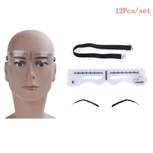 12 шт. линейки для татуажа бровей одноразовые микроблейдинг макияж для бровей измерительная линейка для бровей перманентные инструменты