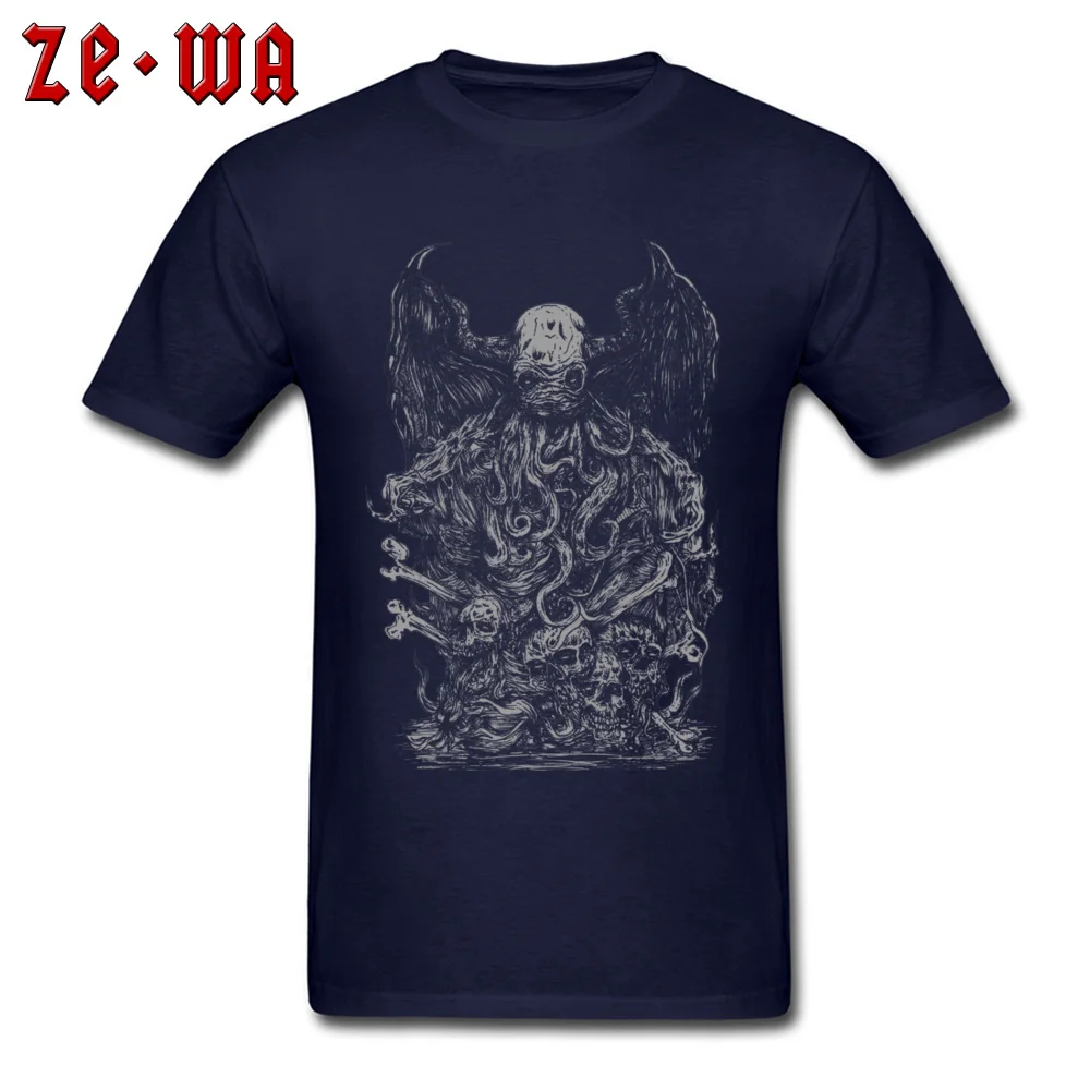 Comics cthulhu Design Short Sleeve Summer Tops Shirt 2018 Discount O-Neck 100% Cotton Sweatshirts Men Tshirts Wholesale cthulhu navy