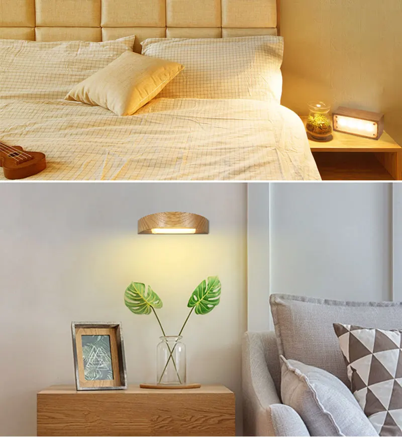 Solid Wood Creative Led Night Light Touch Sensor USB Rechargeable Table Lamp Eye Protection Simple Style Night Lamp for Kids  (6)