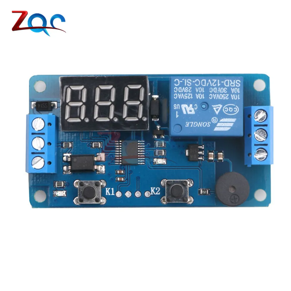 DC 12V светодиодный цифровой дисплей домашней автоматизации реле за запозданиевремени Время срабатывания цепи таймер Управление рабочий цикл регулируемый модуль автоматического включения света 6 V-30 V