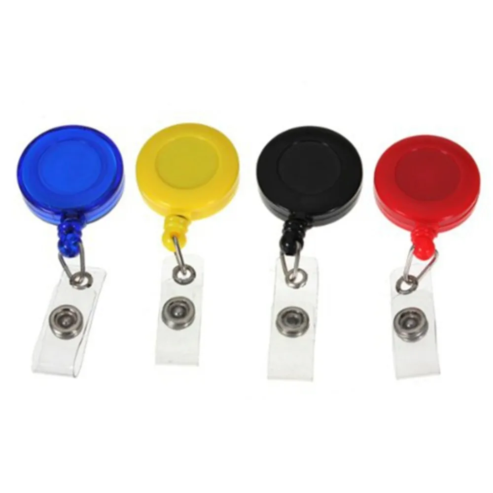 

NEW Set of 4 pcs Retractable Reel Badge holder YOYO Clip Snap Button ID Card Key
