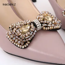 IngeSight.Z, 2 шт., элегантная обувь с бантом, украшенная стразами, женская обувь, браслет-подвеска на ногу, зажим для обуви на высоком каблуке, ювелирные изделия, аксессуары