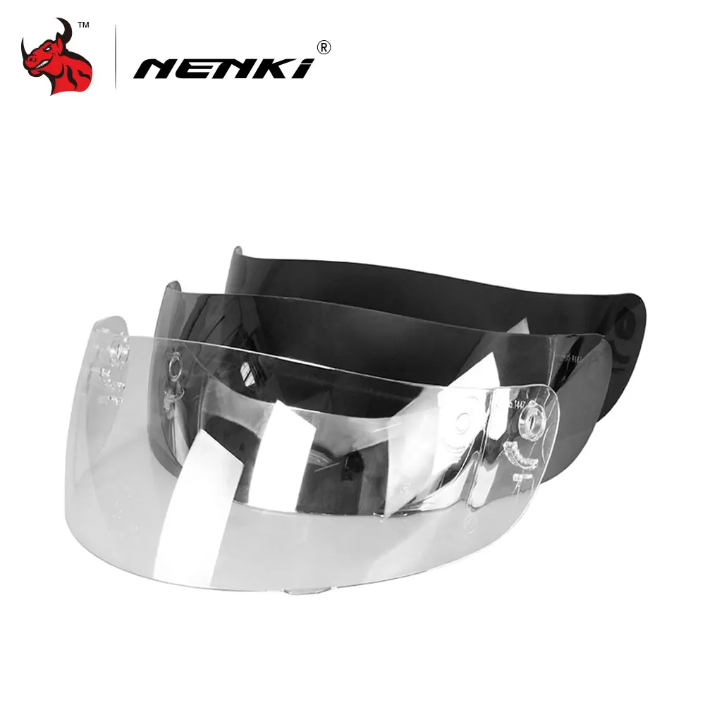 

NENKI Motorcycle Helmet Lens Replace Helmet Accessories For 802 Helmet Visors Silver & Clear &black Helmet Visor Lens