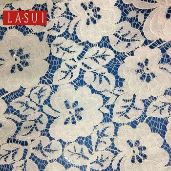 

LASUI new Corded lace Plant flowers dress Fashion Off white elegant grace