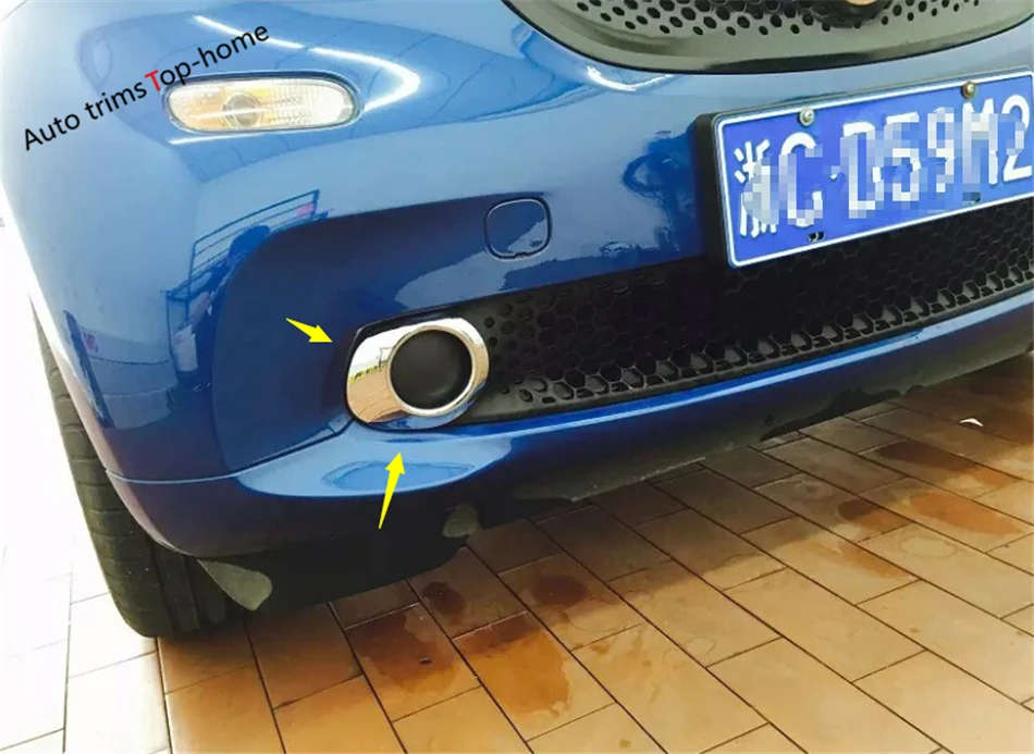 

Yimaautotrims ABS Exterior Front Head Fog Lights Lamp Cover Trim 2 Pcs For Mercedes Benz Smart Fortwo / Forfour 2015 2016 2017