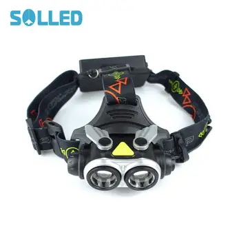 

SOLLED 2xT6 Bright Head Light Camping Lamp Telescopic Focusing Function for Night Fishing Outdoor Activities