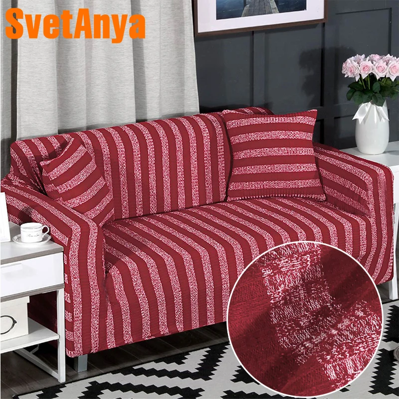 

Svetanya knitted Cotton Sofa Cover L sectional Corner Sofa all-inclusive elastic Slipcovers full Couch Chair Cover