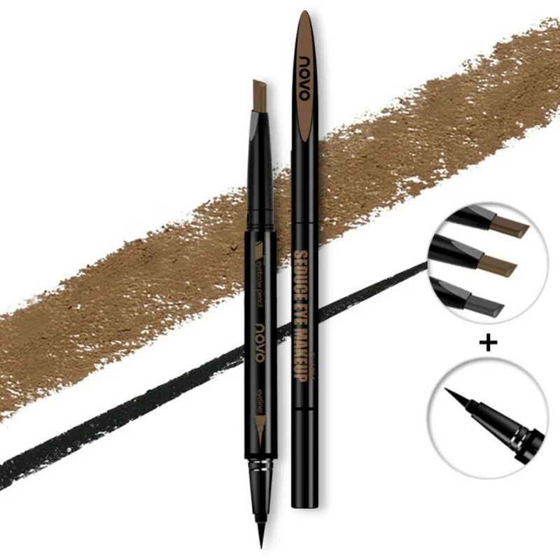 2019 1PC 2 IN 1 Waterproof Black Double-ended Makeup Stamps Eyeliner Pencil Eyes Liner Liquid Make Up Pencil 2019 1PC 2 IN 1 Waterproof Black Double-ended Makeup Stamps Eyeliner Pencil Eyes Liner Liquid Make Up Pencil