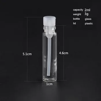 

50pcs 1ml 2ml Cosmetics trial samples bottle Perfume drawn tube packing bottle glass bottle Wen xiang bottle