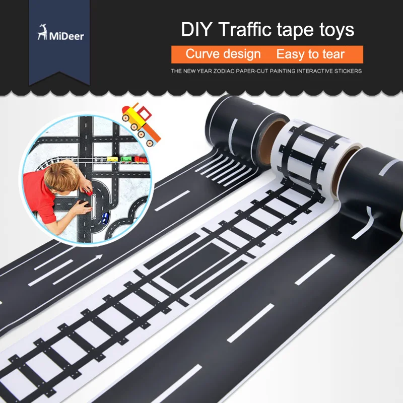 Road Tape for Car Toys Car Runway Adhesive Tape Play Room Floor Sticker Removable Track YJS Dropship