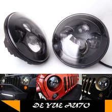 США светодиодный чип высокой интенсивности чип защита от пыли светодиодный фары 75 Вт " Круглый дальнего света и ближнего света dc 10-30 в для jeep wrangler