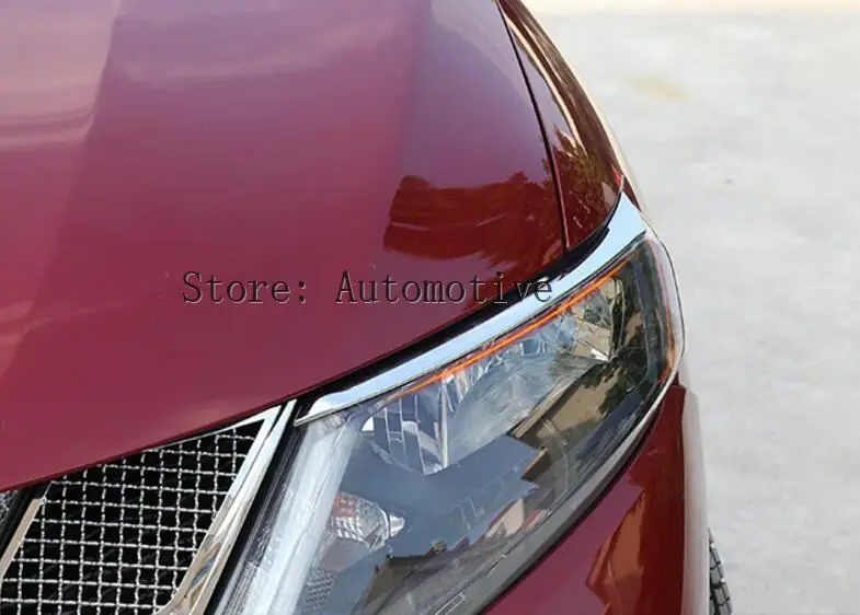 

For Nissan Rogue x-Trail t32 2014 2015 2016 Chrome Front Head Light Lamp Cover Trim Eyebrow Eyelid Garnish Molding Surround 2pcs