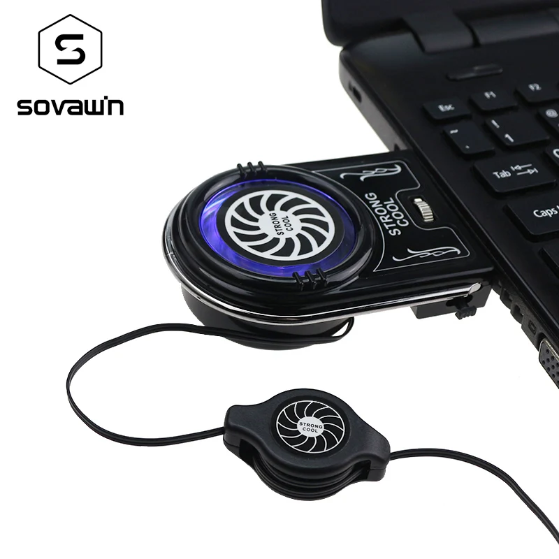 LED Laptop Cooling Vacuum Fan External USB Cooler Silent