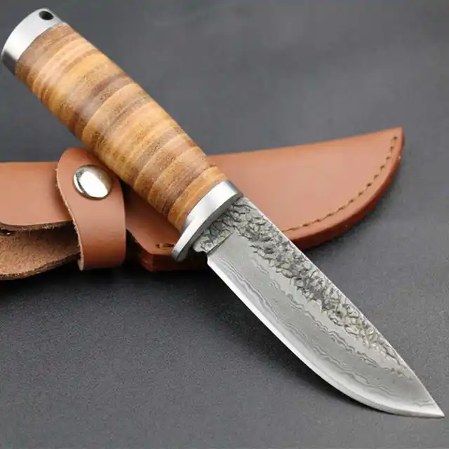 996 High carbon steel Straight Knife Steel Handmade Damascus