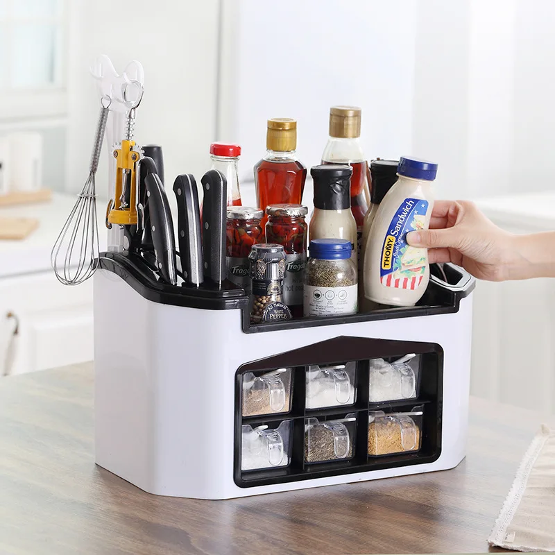 Multi function Multi grid Seasoning Rack Kitchen Knife Cutlery