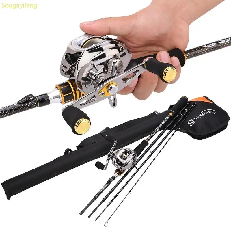 Sougayilang 2.1m Fishing Rod and Reel Combo Full Kit Sea Fishing Pole Baitcasting Reel Set & Carrier Case Sougayilang 2.1m Fishing Rod and Reel Combo Full Kit Sea Fishing Pole Baitcasting Reel Set & Carrier Case