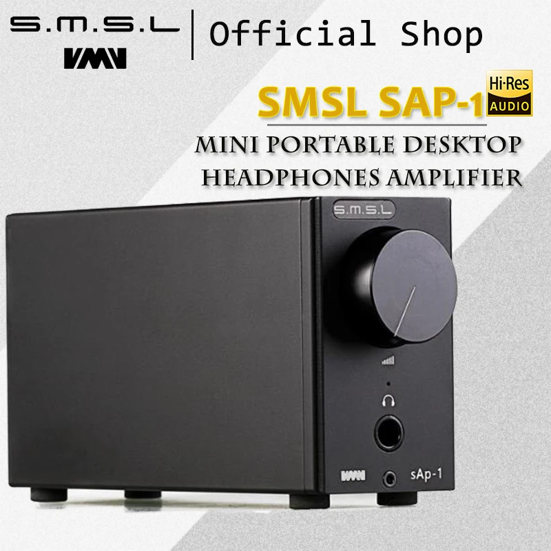 SMSL SAP-1 Mini Portable Desktop Headphones Amplifier 110V/220V PC MP3 6.5mm Output Interface with 6.5mm to 3.5mm Interface