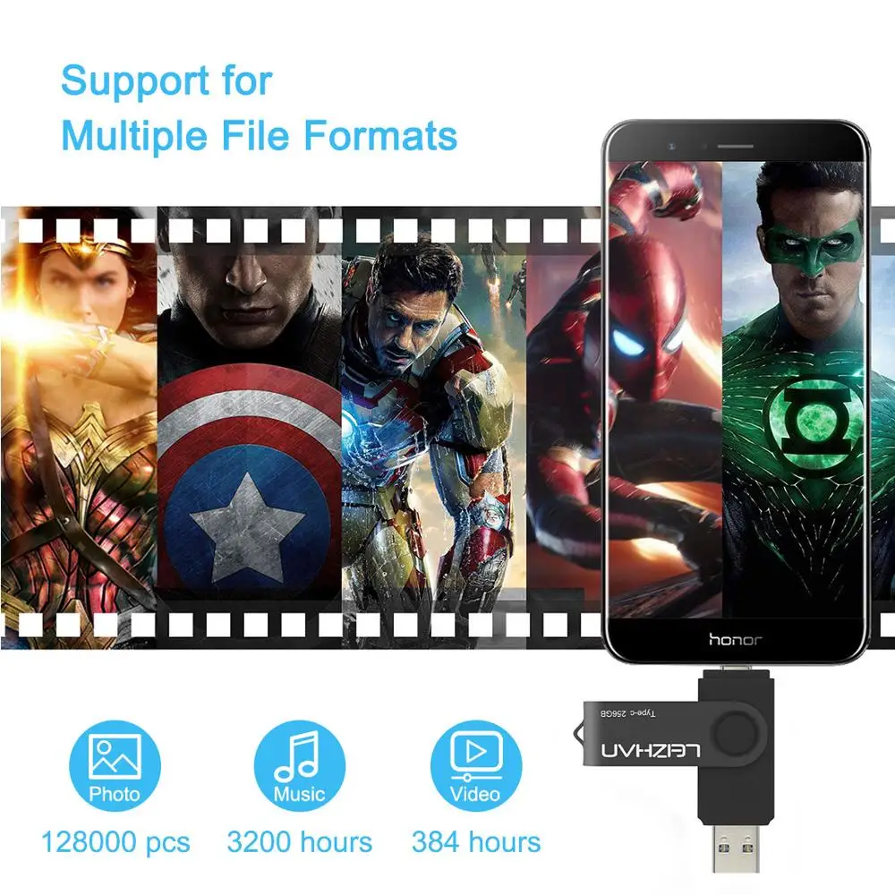 LEIZHAN OTG USB флеш накопитель 3 0 Type C 256 ГБ 128 Гб 64 32 16 для Huawei P30 Samsung S10 S9 S8 Stick|USB