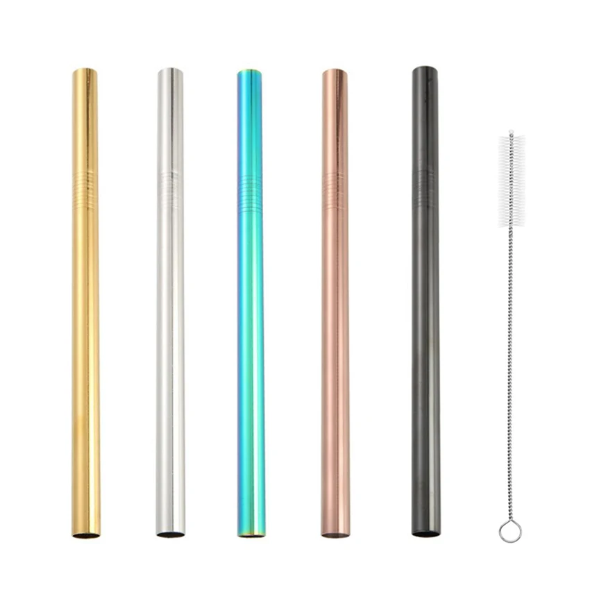 

3Pcs Extra Wide Straw Reusable Stainless Steel Drinking Straw Metal Straw For Smoothies Tapioca Pearls Milk Tea Juice Bar Tools