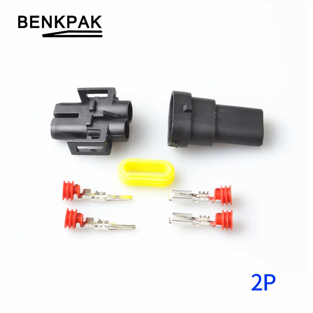 

1Set H11 Car Waterproof 2 Pin way Electrical Wire Connector Plug automobile Connectors 2P