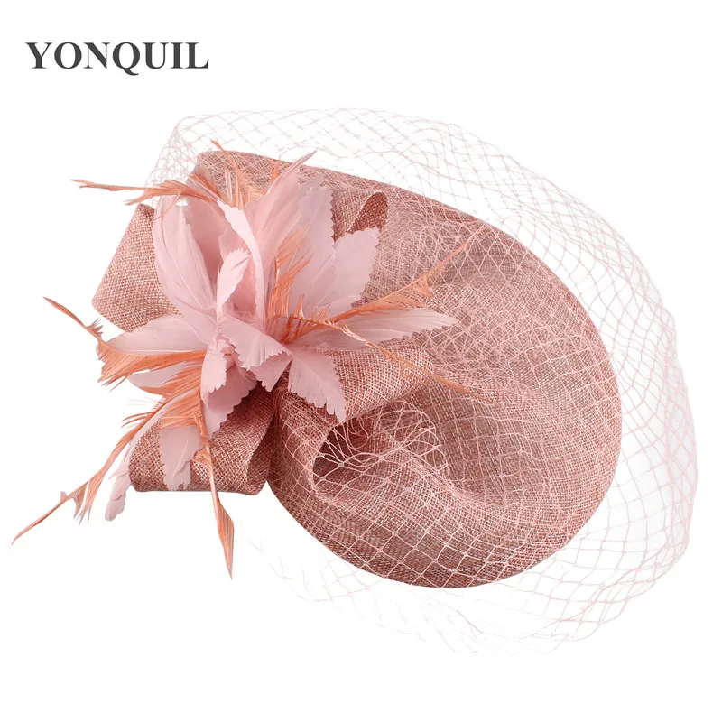 Новое поступление свадебная прическа шляпка-Вуалетка вуаль с перьями цветок женская заколка для волос вечерние замужние гоночные головные уборы SYF31