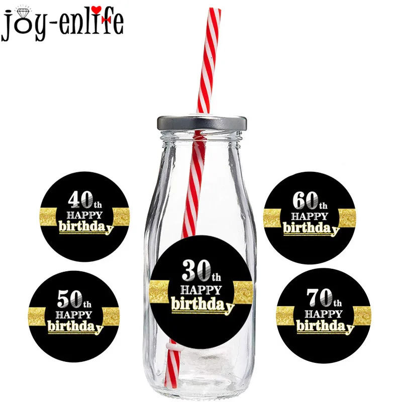 6 шт. 30th 40th 50th 60th 70th с днем рождения художественные этикетки упаковочные наклейки