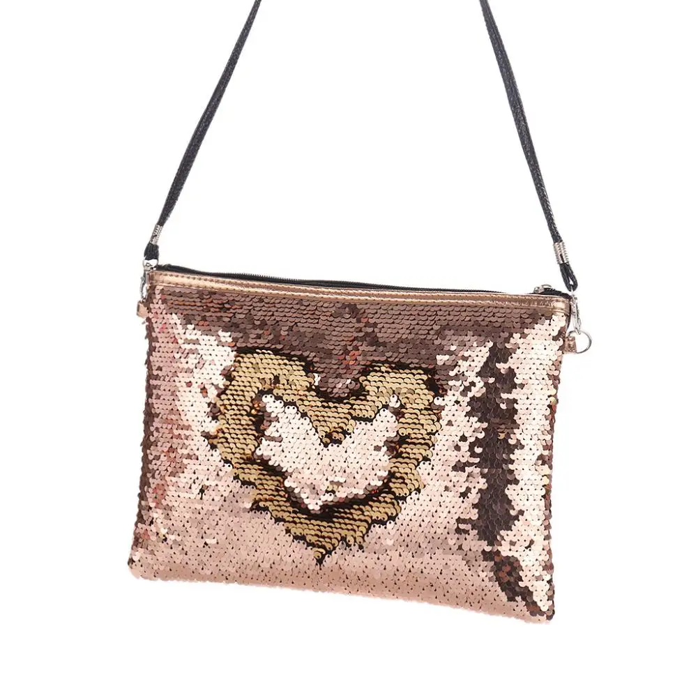 

Sanwood Fashion Women Crossbody Shoulder Bag Glitter Reversible Sequins Lady Small Envelopes Messager Bag Clutch Slim Strap
