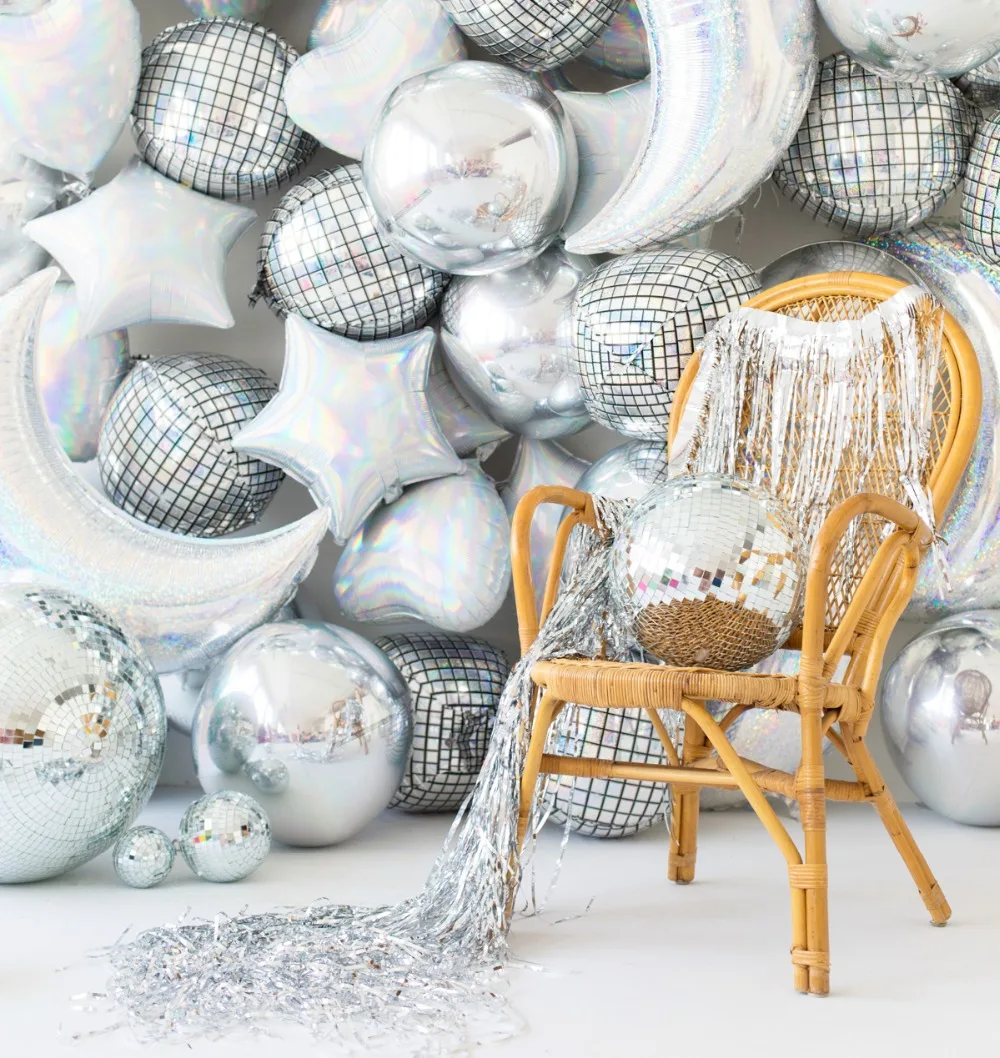 20Pcs 22 Inches Silver Mirror Balloons for Disco Dance Party