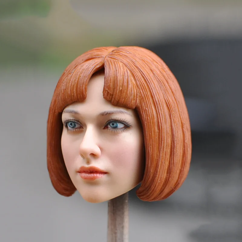 Buy 1/6 Scale Women Head Sculpt with Red Hair KM048 A