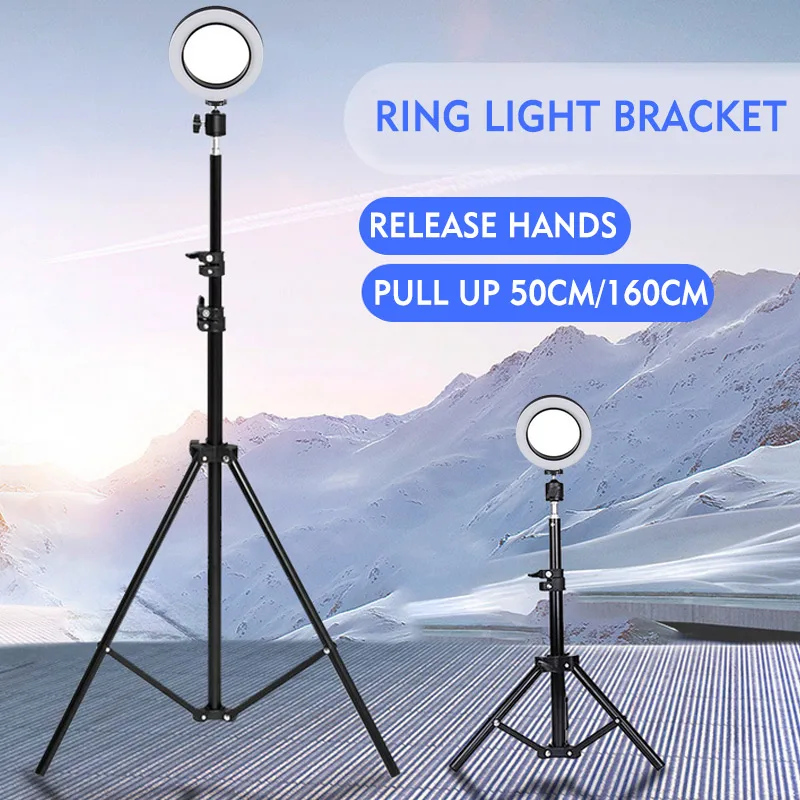 

New 50cm/160cm LED Selfie Ring Light Tripod Studio Photography Photo Selfie Stick Telescopic Tripod For Smartphone Makeup Selfie