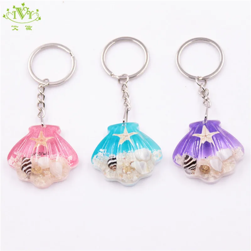 

Shell Key Netural Starfish Ring Key Chain KeyRing Crystal Pendant Keychain Women Wedding Birthday Party Gift Jewelry Souvenir