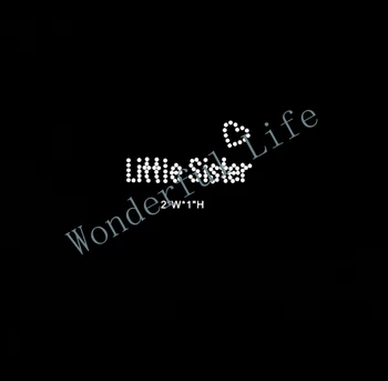 

New product free shipping Rhinestones iron on crystal transfers design hot fix rhinestone motif little sister for kids
