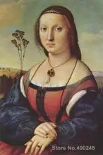 Ritratto moderna foto su tela ritratto di maddalena doni by raphael sanzio handmade di alta qualità