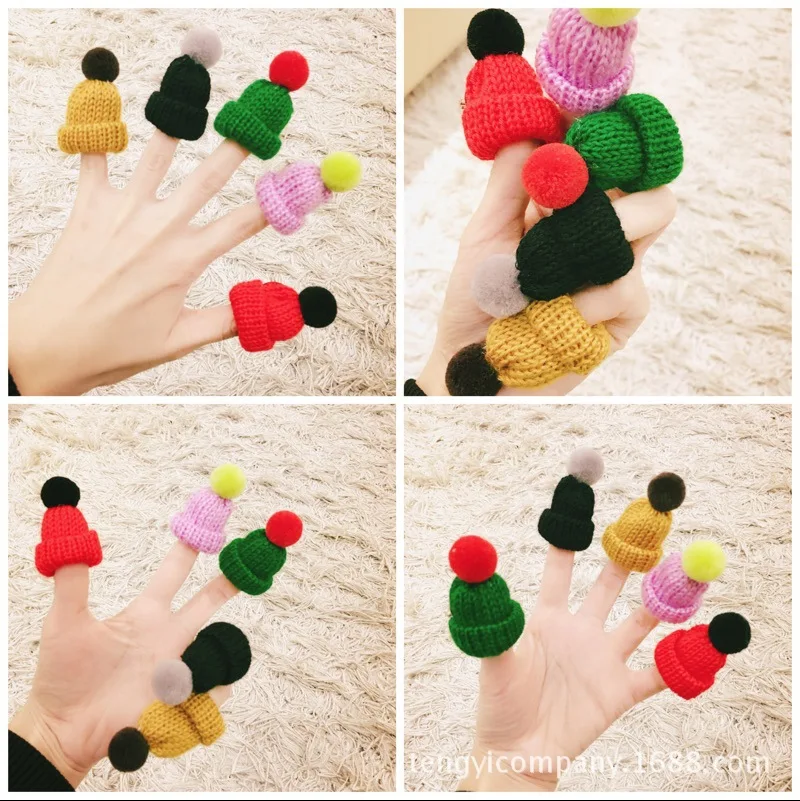 10pcs lot Hand Craft Sweing font b Kawai b font Hair Ball Mini Wool Small Hat