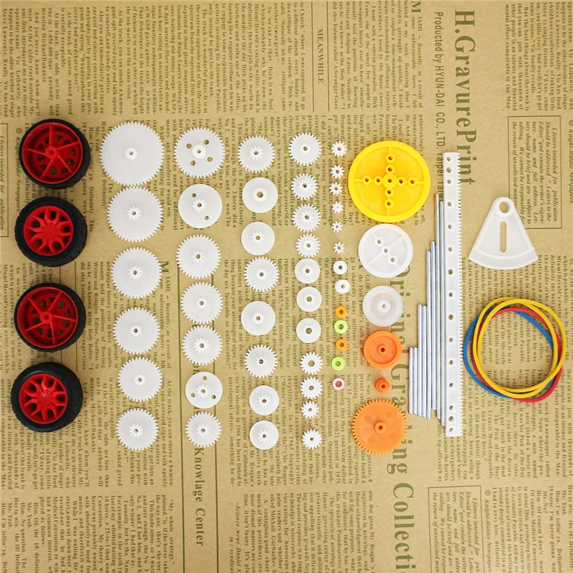 70pcs/set Plastic Gear for Toy Four Wheel Drive DIY Accessories Worm Gears Helicopter Aircraft Model Parts Set A010 | Обустройство