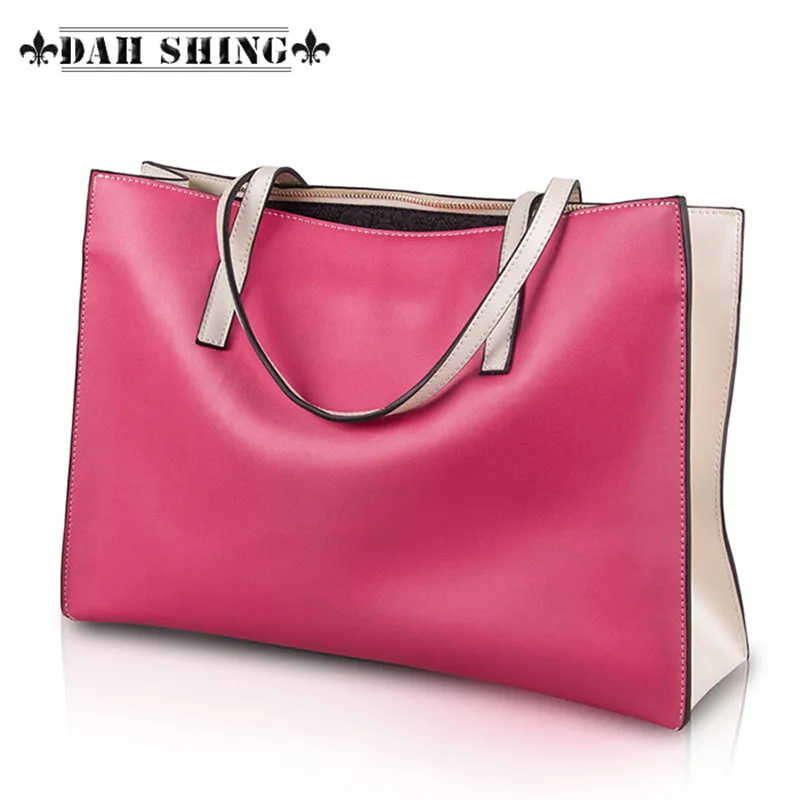 Snoep kleur vrouwen lederen schoudertas grote boodschappentassen handtas Tote ritssluiting Snoep kleur vrouwen lederen schoudertas grote boodschappentassen handtas Tote ritssluiting