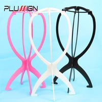 Wholesale Hat Wig Display Stand Folding Portable Wig Stand For Styling Drying Making Wigs Cheap Wig Holder 1PC Black White Pink 1