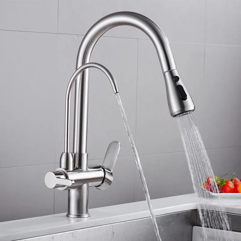 Azeta Pull Down кухонный кран torneira cozinha фильтр для воды 3 способа смеситель раковины