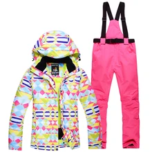 2018NEW Skiing suits women ski sets jacket and pant Snowboarding Sets winter outdoor clouthes very Warm Waterproof Windproof
